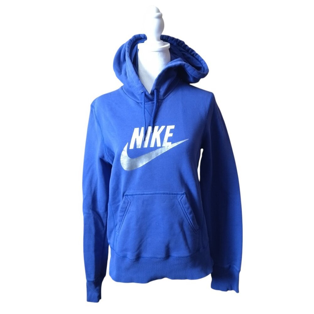 NIKE Size Small Hooded Pullover Spellout Swoosh Casual Kangaroo Pocket Athletic